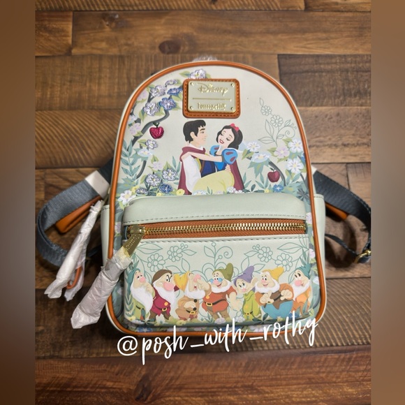 Loungefly Disney Snow White and the Seven Dwarfs Floral Mini Backpack, NWT - Picture 2 of 13